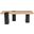 Ravenna Genuine Travertine Top and Oak Wood Base Coffee Table In Natural and Black
