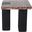 Ravenna Genuine Marble Top and Oak Wood Base End/Side Table In Burgundy and Black