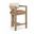 Ravina Vegan Leather and Linen Textured Fabric Upholstered Counter Stool In Cognac
