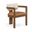 Ravina Vegan Leather and Linen Textured Fabric Upholstered Dining Chair Set of 2 In Cognac