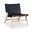 Rawlins Vegan Leather Upholstered Accent Chair In Black and Painted Natural