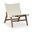Rawlins Vegan Leather Upholstered Accent Chair In Cream and Painted Brown