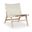 Rawlins Vegan Leather Upholstered Accent Chair In Cream and Painted Natural
