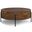 Rayburn Solid Mango Wood Drum Coffee Table In Walnut Brown