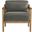 Rayn Wood Arm Accent Chair with Lumbar Pillow In Charcoal
