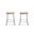 Reece 25 Inch Saddle Seat Counter Stool - Set of 2 In Natural and Black