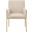 Reeves Chenille Fabric Dining Chair Set of 2 In Beige and Brushed Brass