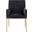 Reeves Chenille Fabric Dining Chair Set of 2 In Black and Brushed Brass