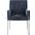 Reeves Chenille Fabric Dining Chair Set of 2 In Navy and Brushed Silver