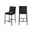 Reeves Chenille Fabric Upholstered Counter Stool Set of 2 In Black and Matte Black