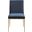 Reeves Chenille Fabric Upholstered Dining Side Chair Set of 2 In Navy and Brushed Brass