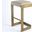 Regan High Bar Stool With Ivory Leather In Antique Brass