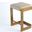 Regan Low Bar Stool With Ivory Leather In Antique Brass