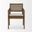Reid Framed Dining Armchair with Cane and Fabric In Brown and Cream