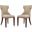 Reine Faux Leather Dining Chair (Set of 2) in Cream and Walnut