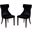 Reine Velvet Dining Chair (Set of 2) in Black and Walnut