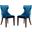 Reine Velvet Dining Chair (Set of 2) in Cobalt Blue and Walnut
