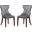 Reine Velvet Dining Chair (Set of 2) in Grey and Walnut