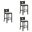 Ren 26 Inch Counter Height Barstool Set of 3 In Fog and Matte Black