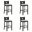 Ren 26 Inch Counter Height Barstool Set of 4 In Fog and Matte Black