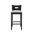 Ren 26 Inch Counter Height Rubberwood Barstool with Fabric Seat In Fog and Matte Black