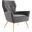 Renata Button Tufted Performance Velvet Arm Chair In Gray