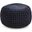 Renee Velvet Fabric Round Pouf In Navy