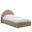 Resort Performance Velvet Arched Round Twin Platform Bed In Taupe