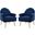 Revive Armchair Performance Velvet Set of 2 In Navy