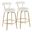 Rhonda 26 Inch Fixed Height Counter Stool Set of 2 In Gold and White