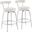 Rhonda Contemporary Counter Stool In Chrome And Cream Fabric - Set Of 2