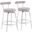 Rhonda Contemporary Counter Stool In Chrome And Light Grey Fabric - Set Of 2
