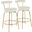 Rhonda Glam Counter Stool In Gold Metal And Cream Velvet - Set Of 2
