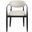 Riccio Performance Fabric Upholstered Dining Arm Chair Set of 2 In Beige and Black
