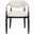 Riccio Performance Fabric Upholstered Dining Arm Chair Set of 2 In Beige and Brushed Brass