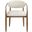 Riccio Performance Fabric Upholstered Dining Arm Chair Set of 2 In Beige and Stained Walnut