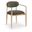 Riccio Performance Fabric Upholstered Dining Arm Chair Set of 2 In Brown and Stained Natural