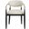 Riccio Performance Fabric Upholstered Dining Arm Chair Set of 2 In Cream and Stained Black
