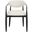 Riccio Performance Fabric Upholstered Dining Arm Chair Set of 2 In Cream and Stained Black