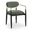 Riccio Performance Fabric Upholstered Dining Arm Chair Set of 2 In Olive and Stained Black