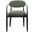 Riccio Performance Fabric Upholstered Dining Arm Chair Set of 2 In Olive and Stained Black