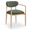 Riccio Performance Fabric Upholstered Dining Arm Chair Set of 2 In Olive and Stained Natural