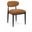 Riccio Performance Fabric Upholstered Dining Side Chair Set of 2 In Cognac and Black