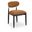 Riccio Performance Fabric Upholstered Dining Side Chair Set of 2 In Cognac and Stained Black