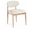 Riccio Performance Fabric Upholstered Dining Side Chair Set of 2 In Cream and Stained Natural