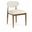 Riccio Performance Fabric Upholstered Dining Side Chair Set of 2 In Cream and Stained Walnut