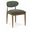 Riccio Performance Fabric Upholstered Dining Side Chair Set of 2 In Olive and Stained Walnut