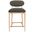 Riccio Performance Fabric Upholstered Stool In Brown and Stained Natural