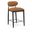 Riccio Performance Fabric Upholstered Stool In Cognac and Stained Black