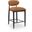 Riccio Performance Fabric Upholstered Stool In Cognac and Stained Black